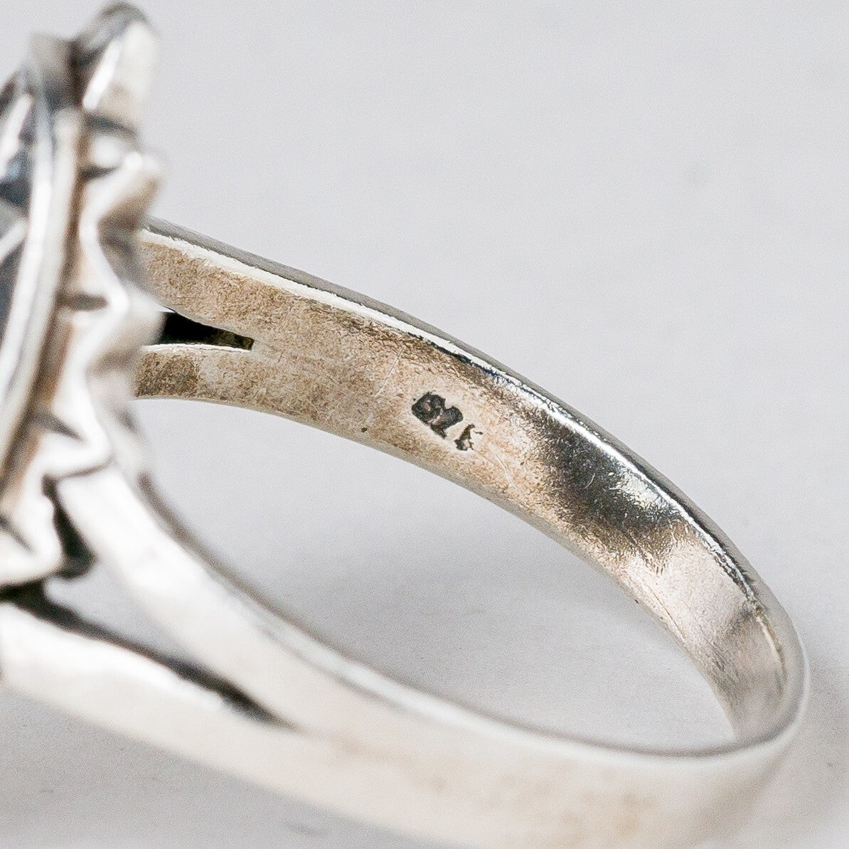Silber Ring 925 Blauer Stein Größe 61 (19,4 mm Ø) 5,99 g6