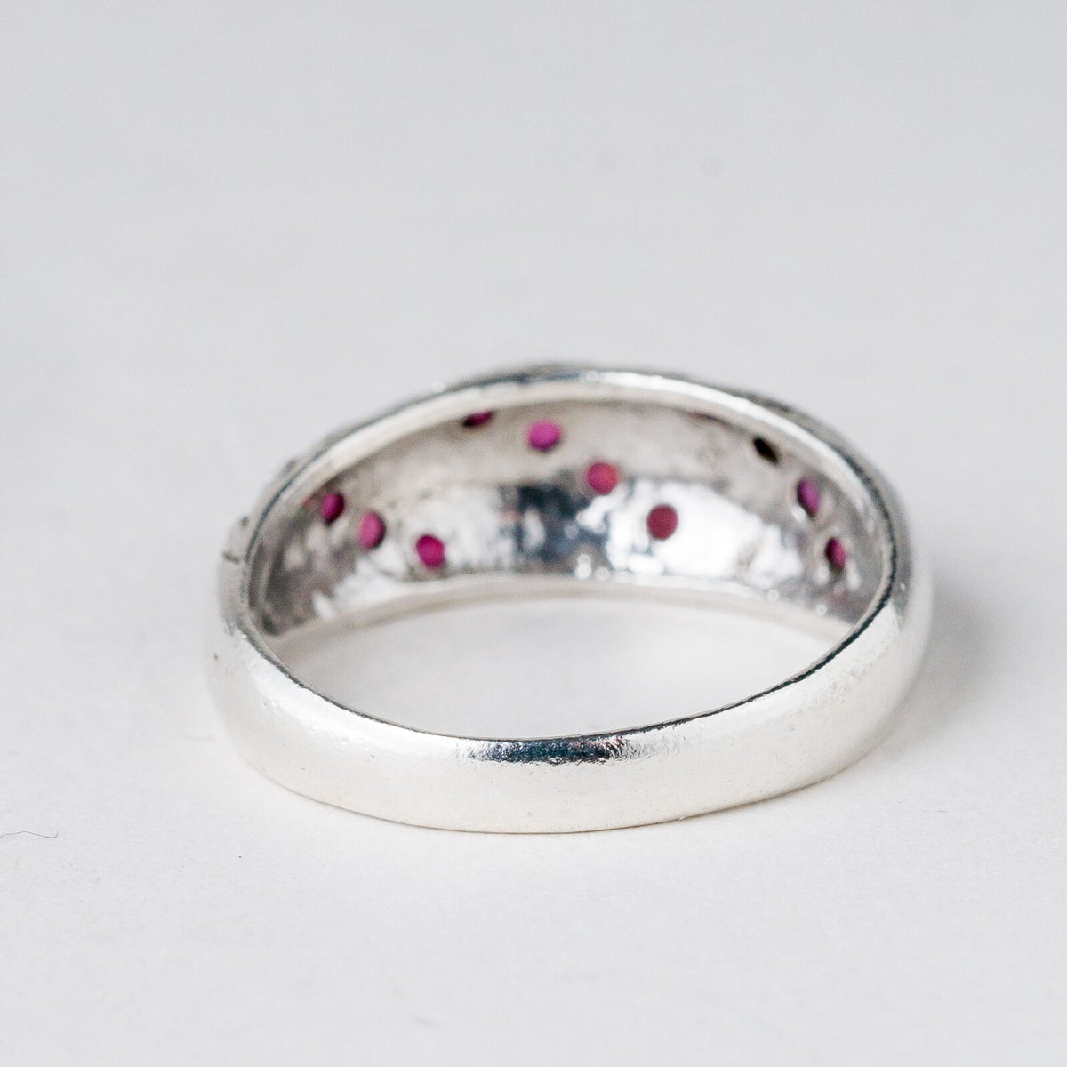 Silber Ring 925 Rote Steine Größe 57 (18,1 mm Ø) 3,77 g3