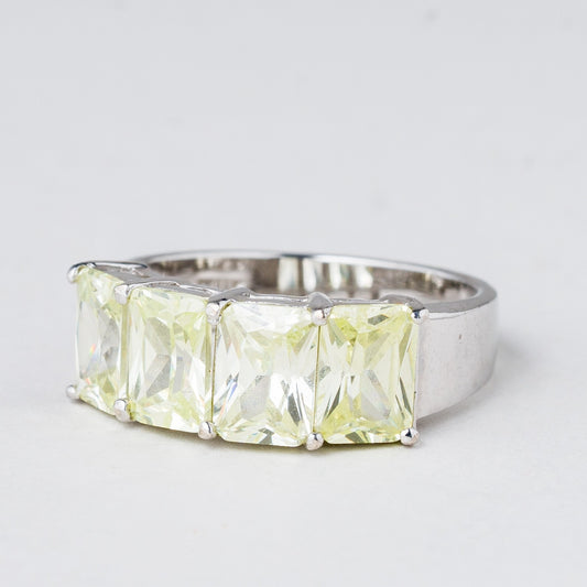 Ring Grüne Steine 4,85 g 925er Silber Größe 54 (17,2 mm Ø)0
