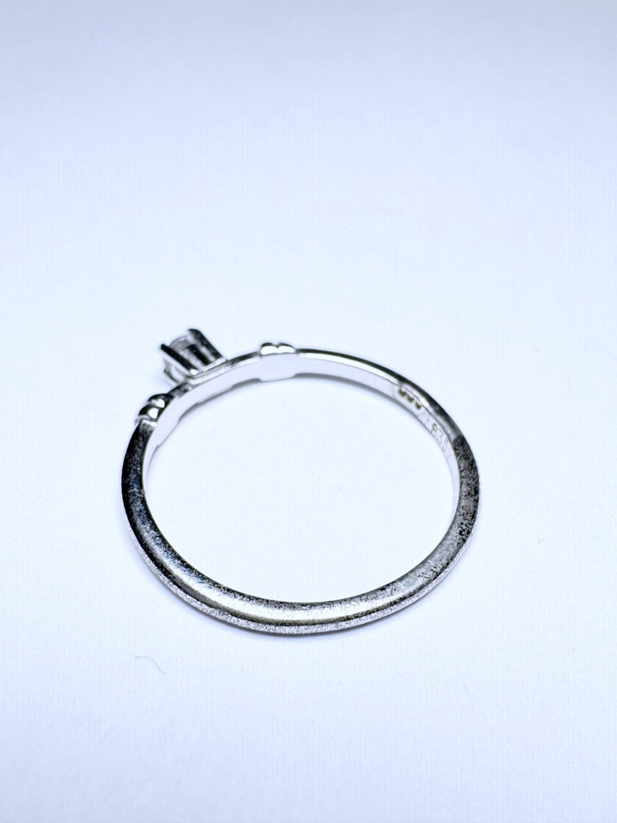 Ring 935er Silber Größe 51 Weißer Stein 0,99g4