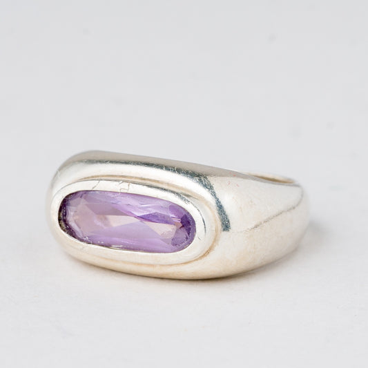 Ring Lila Stein 5,6 g 925er Silber Größe 54 (17,2 mm Ø)0