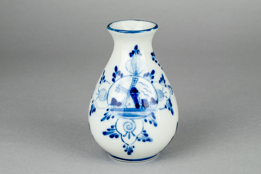 Vase Windmühle 11 cm Blaue Unterglasur0