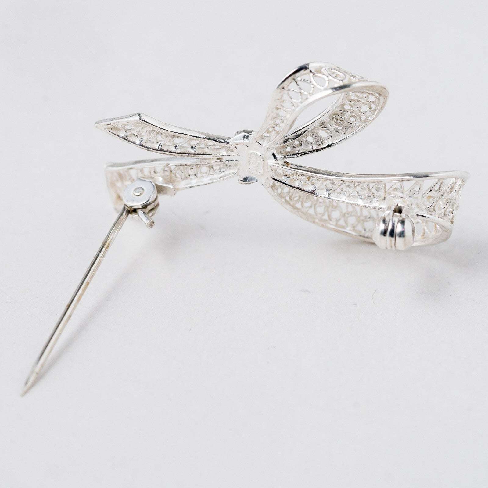 Silber Brosche 835 Schleife 3,9 cm 3,75 g5