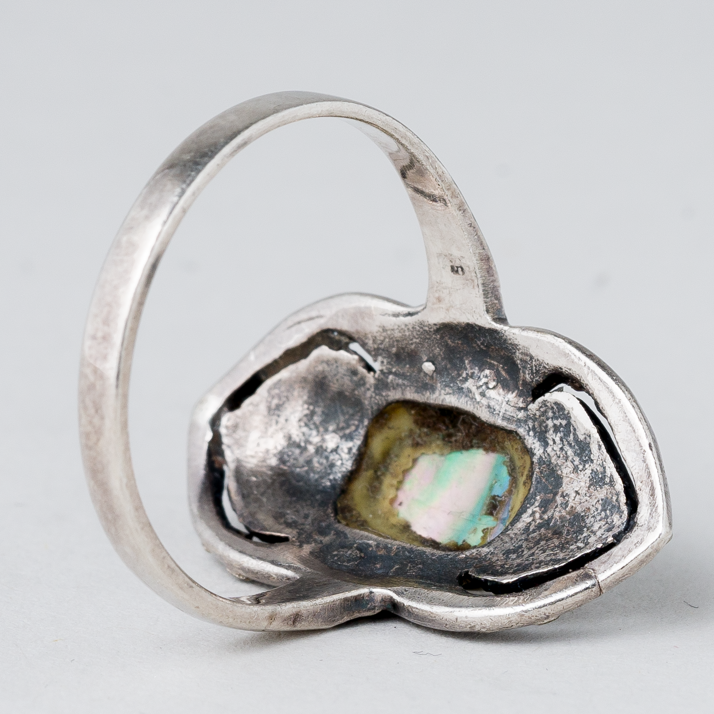 Ring Perlmutt 3 g 925er Silber Größe 58 (18,4 mm Ø)2