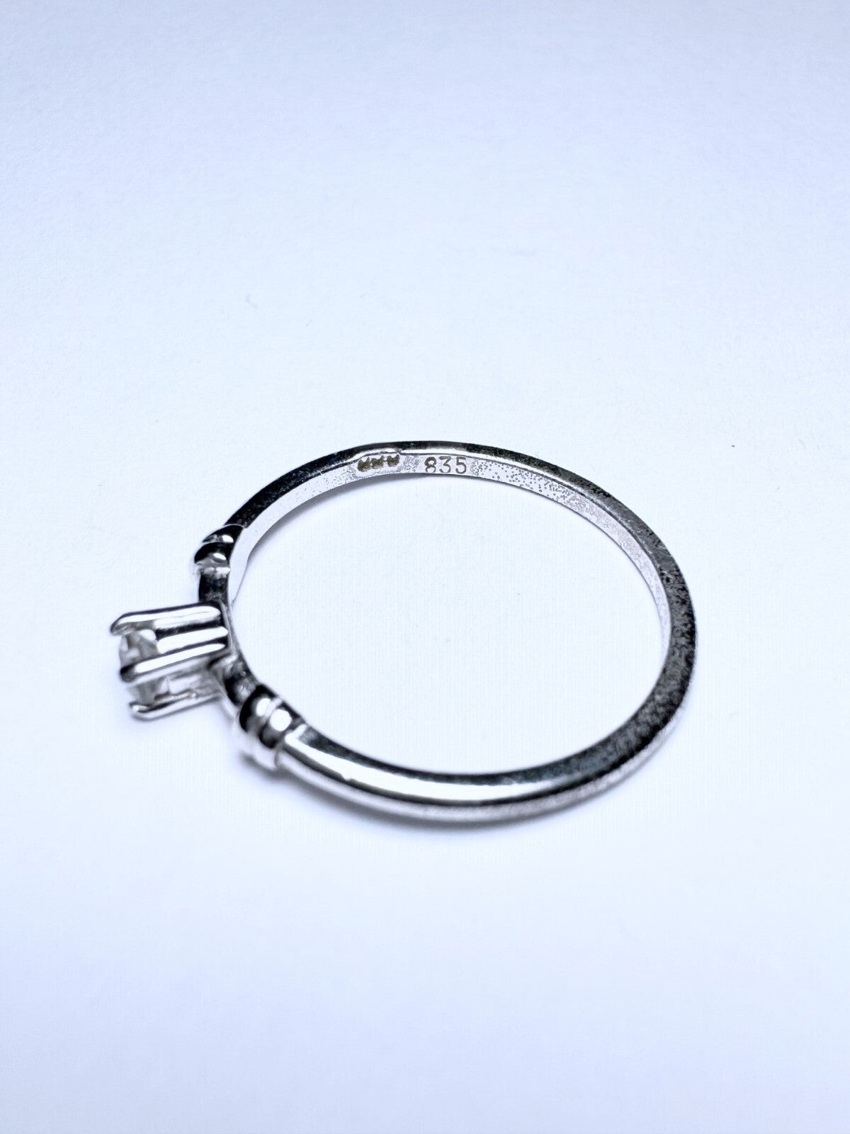 Ring 935er Silber Größe 51 Weißer Stein 0,99g3