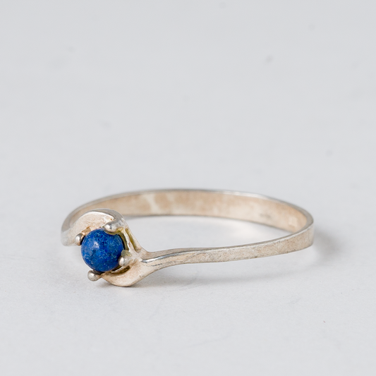 Ring Blauer Stein 835er Silber 0,99 g Größe 57 (18,1 mm Ø)0