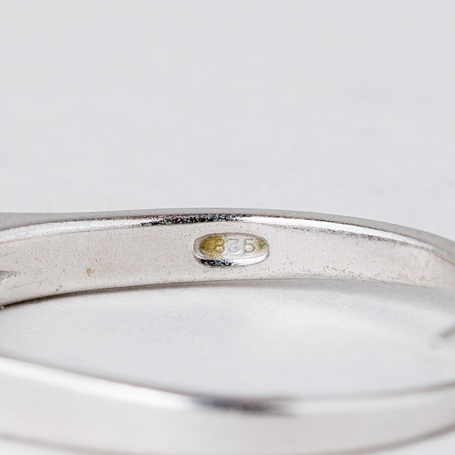 2 x Ring Blau und Rote Stein 4,61 g 835er Silber Größe flexibel ca. 606