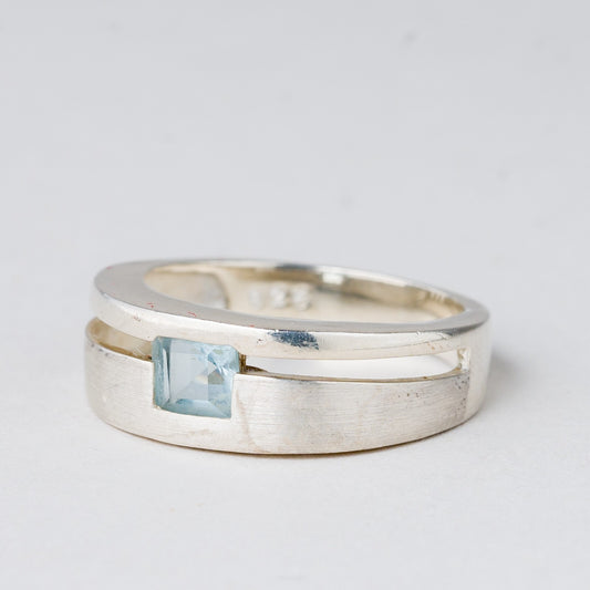 Ring Blauer Stein 3,63 g 925er Silber Größe 54 (17,2 mm Ø)0
