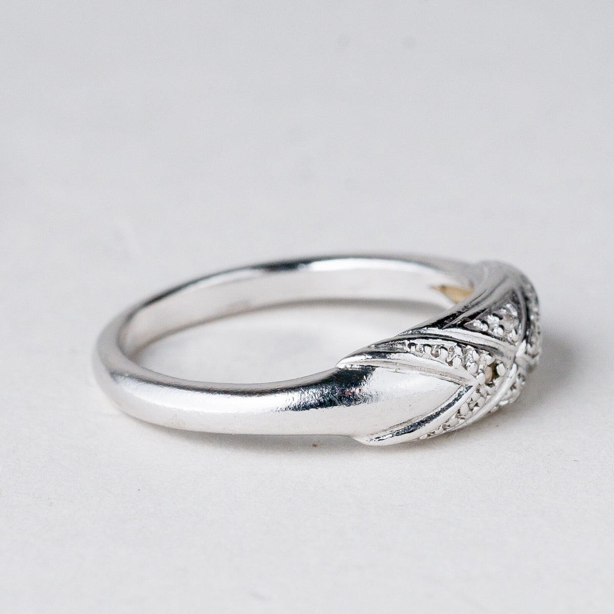 Silber Ring 925 Weiße Steine Größe 54 (17,2 mm Ø) 2,88 g5