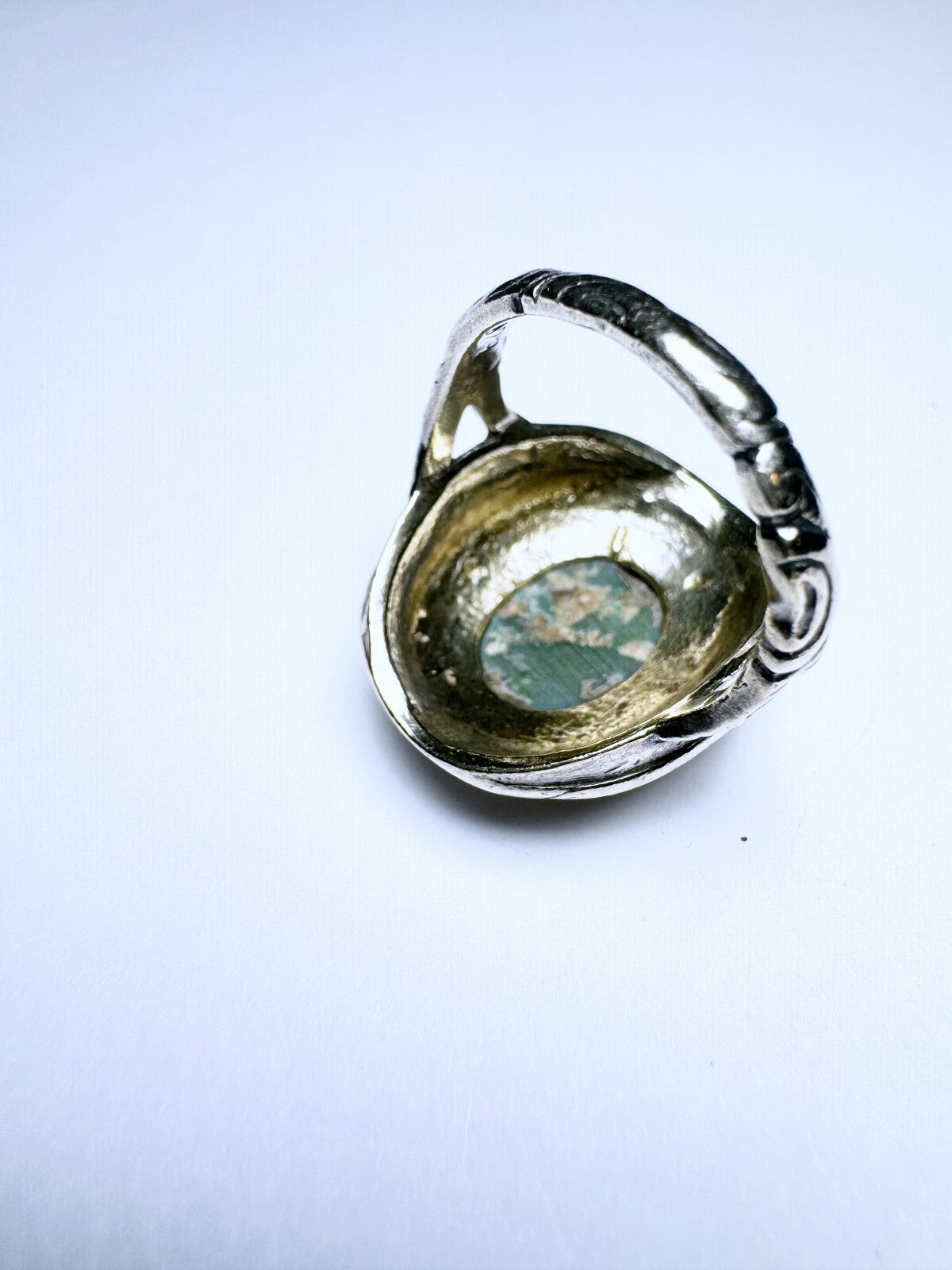 Ring 925er Silber Größe 50 Grüner Cabochon 6,38g4