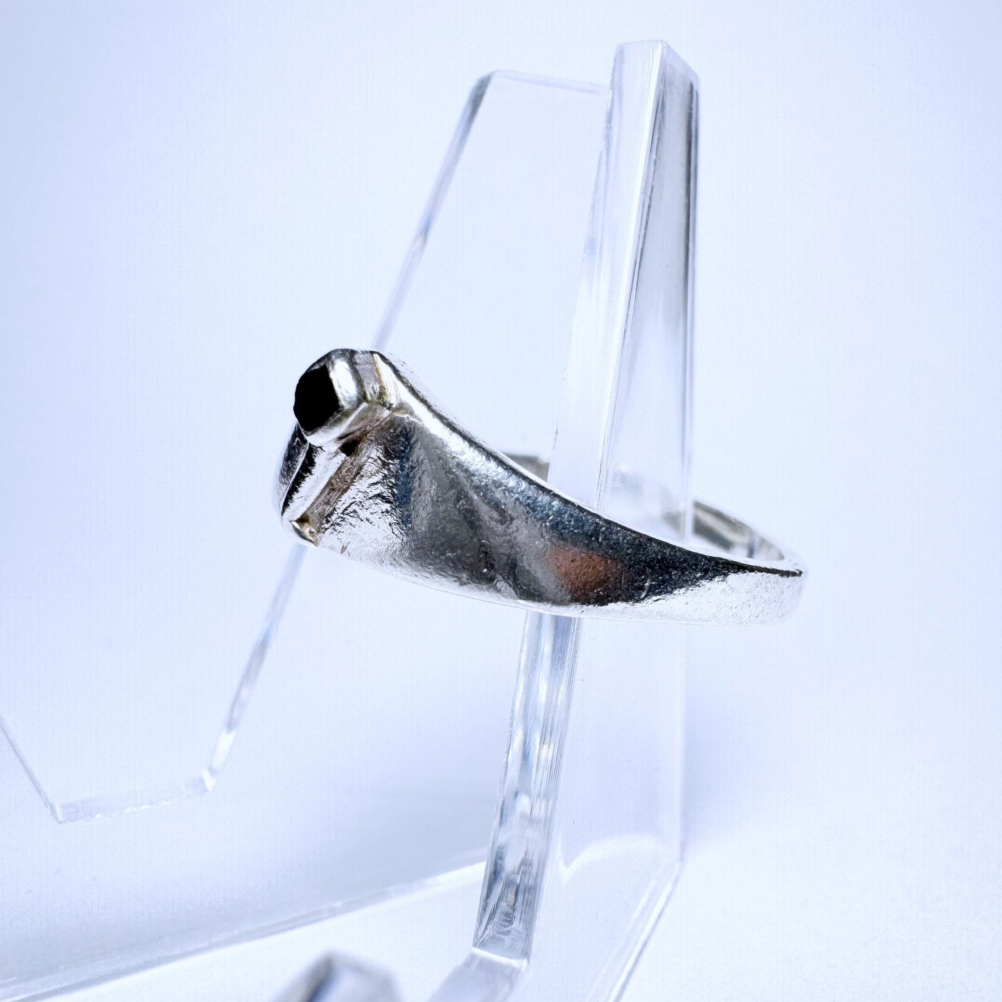 Ring 925er Silber Größe 61 mit schwarzem Besatz 2,43g1