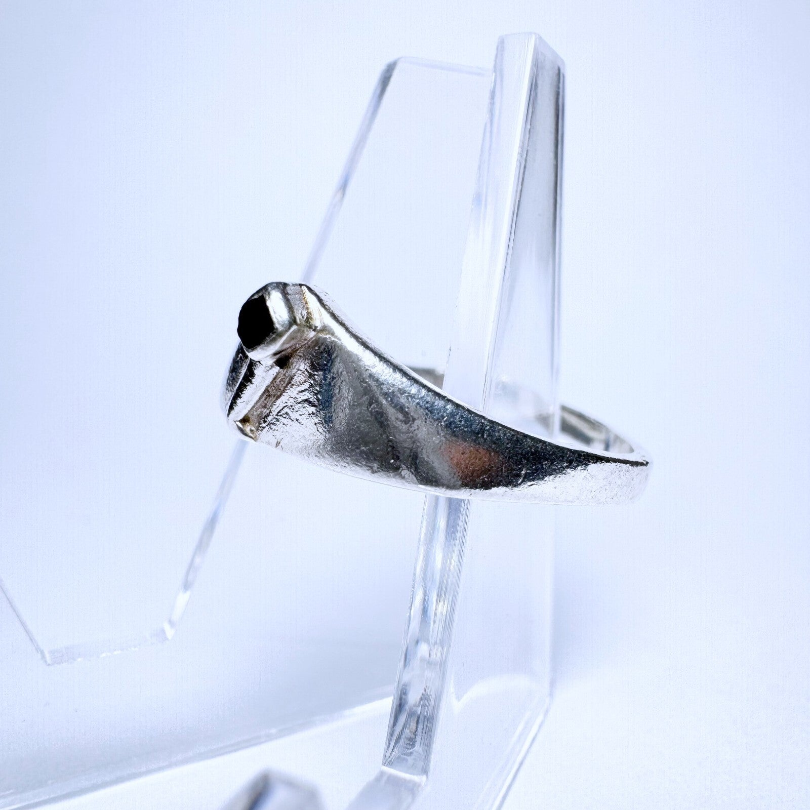 Ring 925er Silber Größe 61 mit schwarzem Besatz 2,43g1