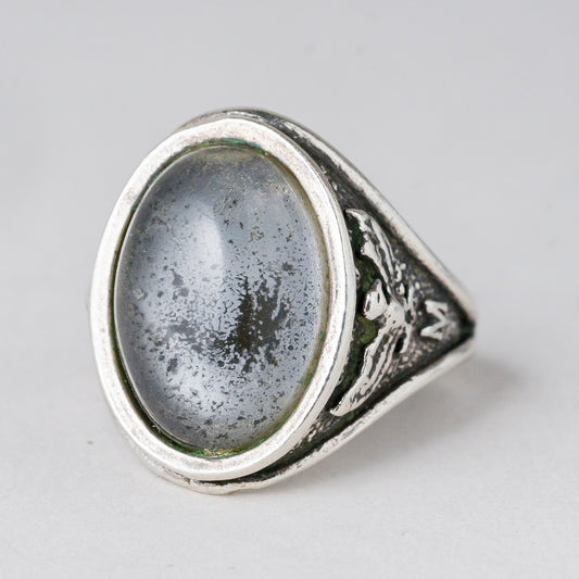 Silber Ring 925 Farbloser Stein Größe 61 (19,4 mm Ø) 9,87 g0