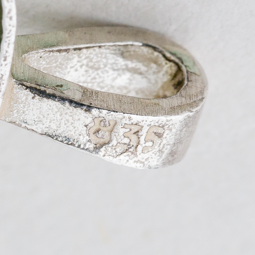 Anhänger Grüner Stein 835er Silber 2,44 g 1,9 cm4