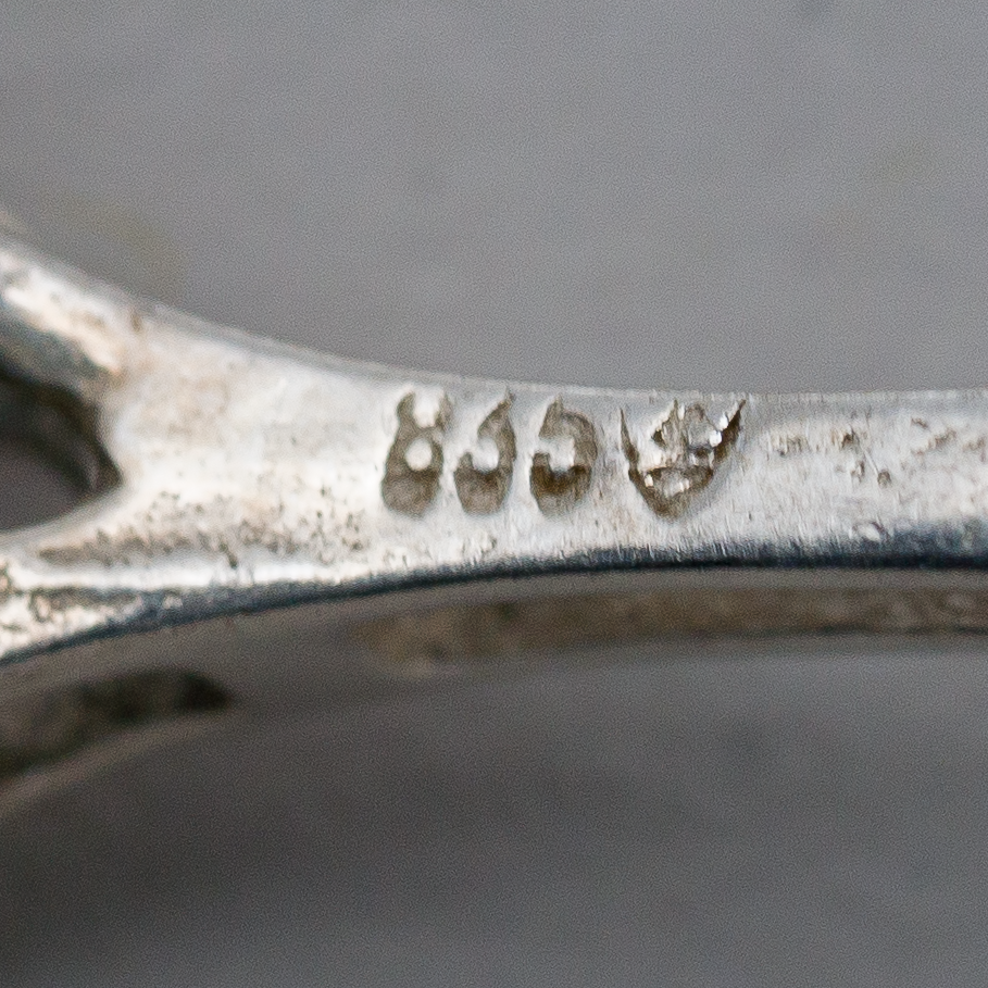 Anhänger Roter Stein 835er Silber 1,74 g 2 cm2