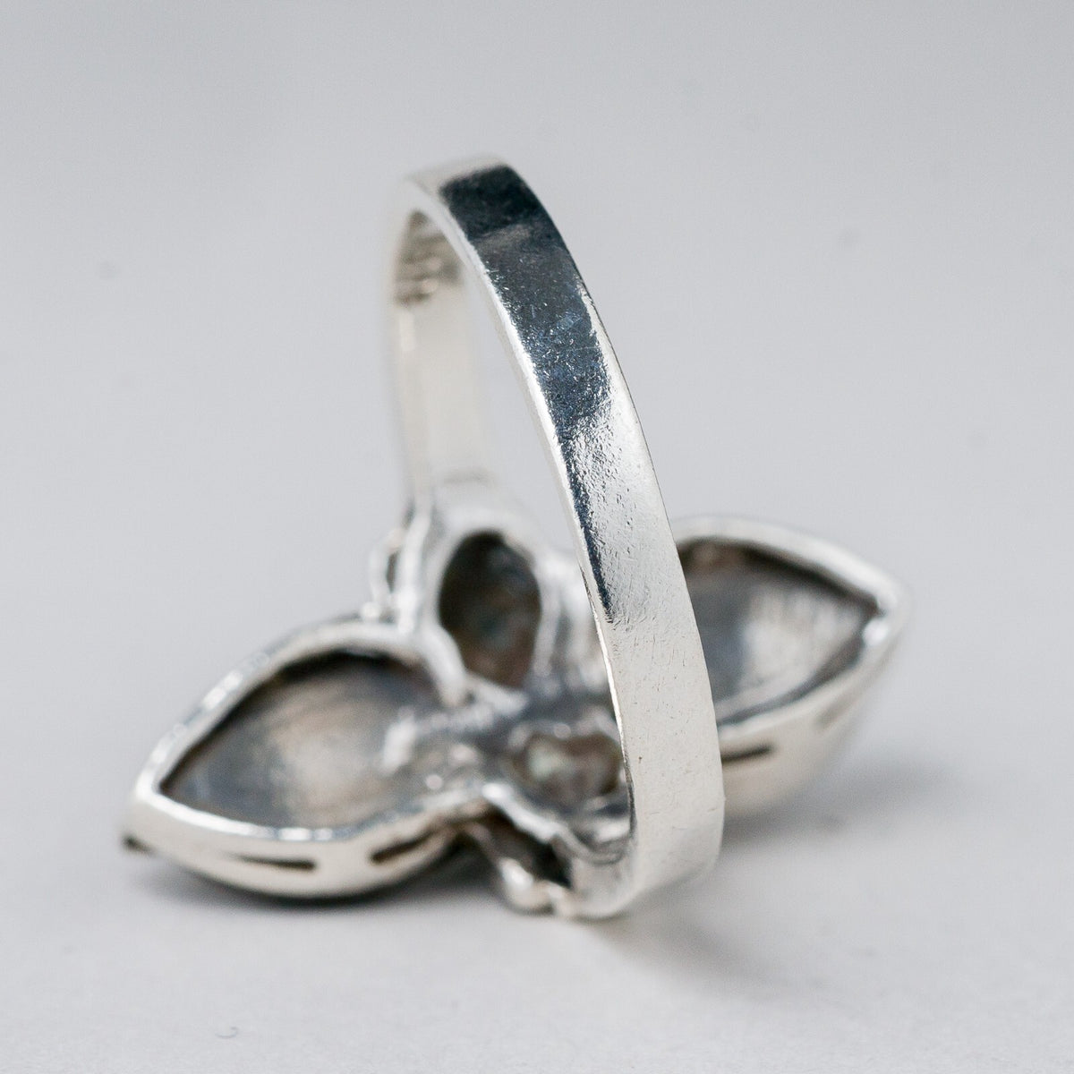 Silber Ring 925 Schwarzer Stein Größe 57 (18,1 mm Ø) 5,51 g4