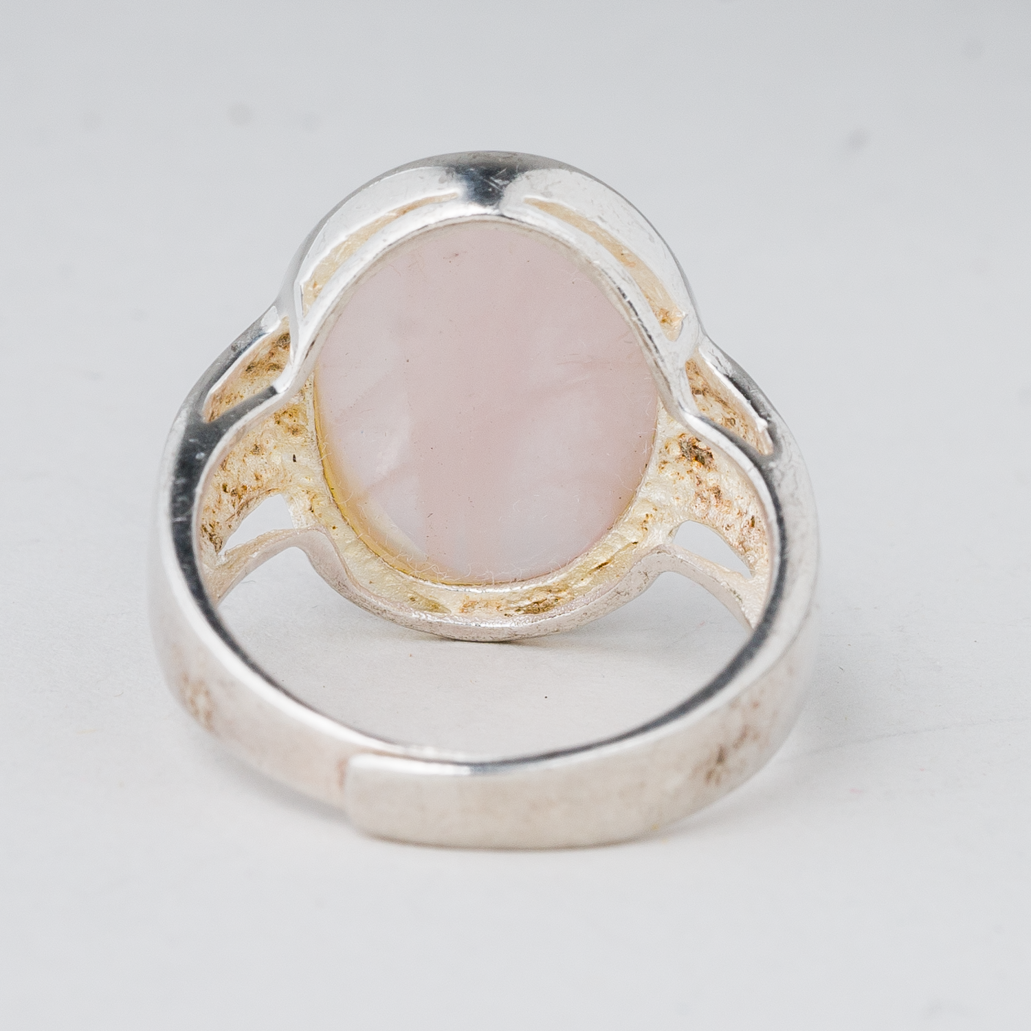 Ring mit rosa Stein 6,55 g 925er Silber flexible Größe2