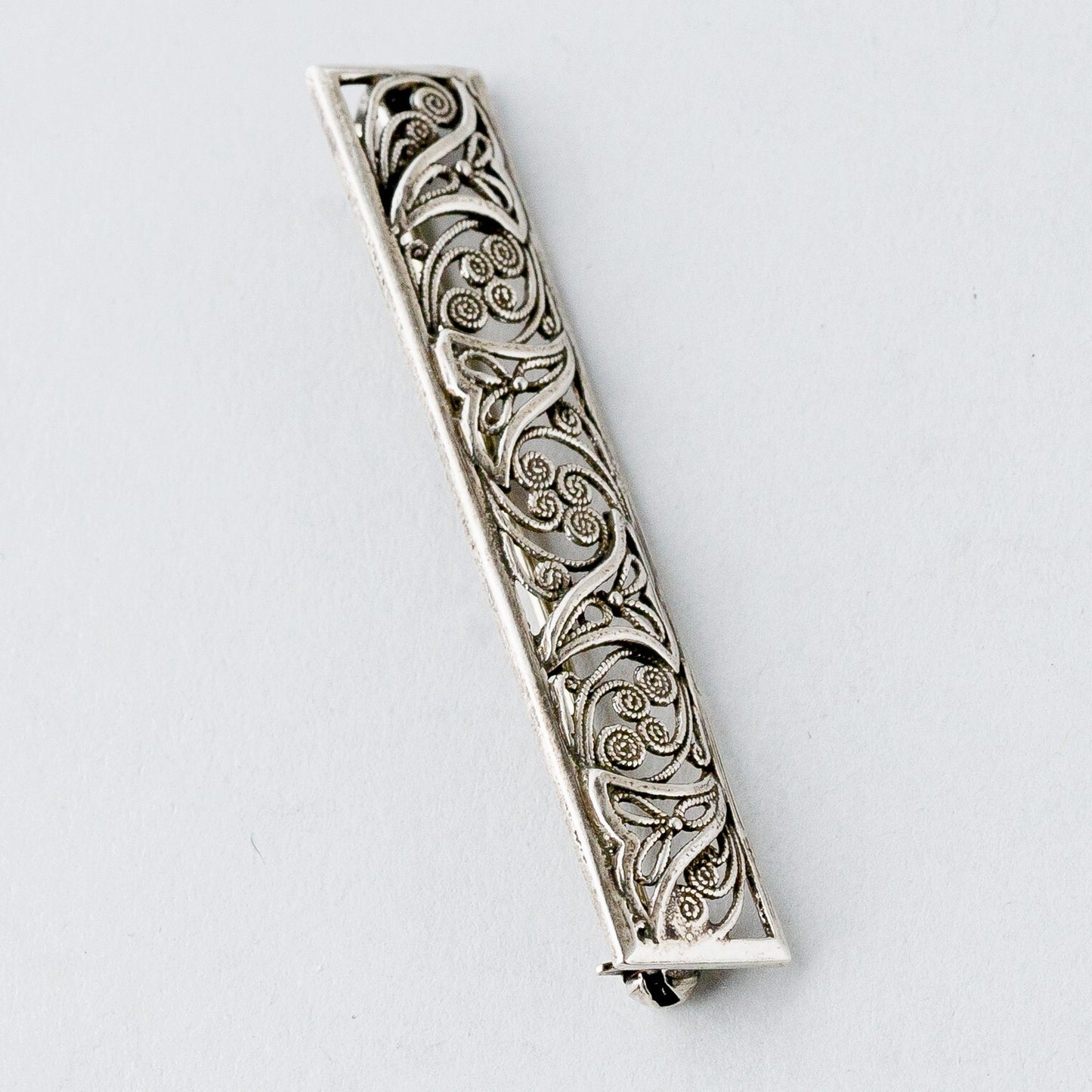Silber Brosche Spange Floral Filigran 2,84 g2