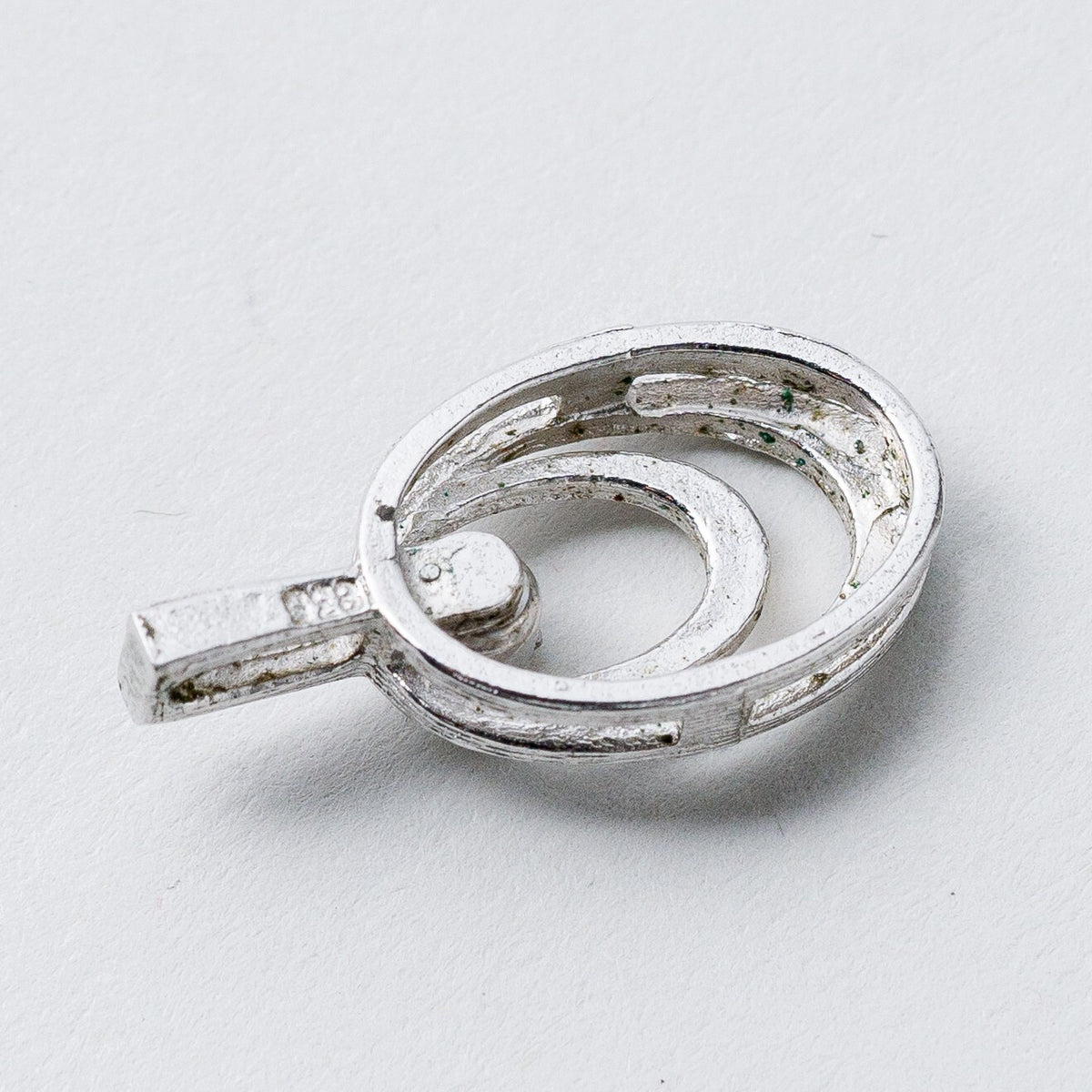 Anhänger 835 Silber Weißer Stein 2 cm 1,57 g5
