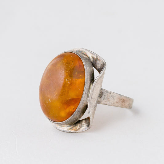 Ring Bernstein 835 Silber Größe 56 (17,8 mm Ø) 4,01 g0