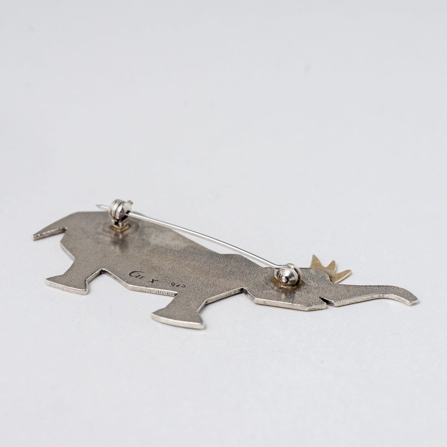 Brosche 925 Silber Elefant mit Krone 5,8 cm 6,33 g2