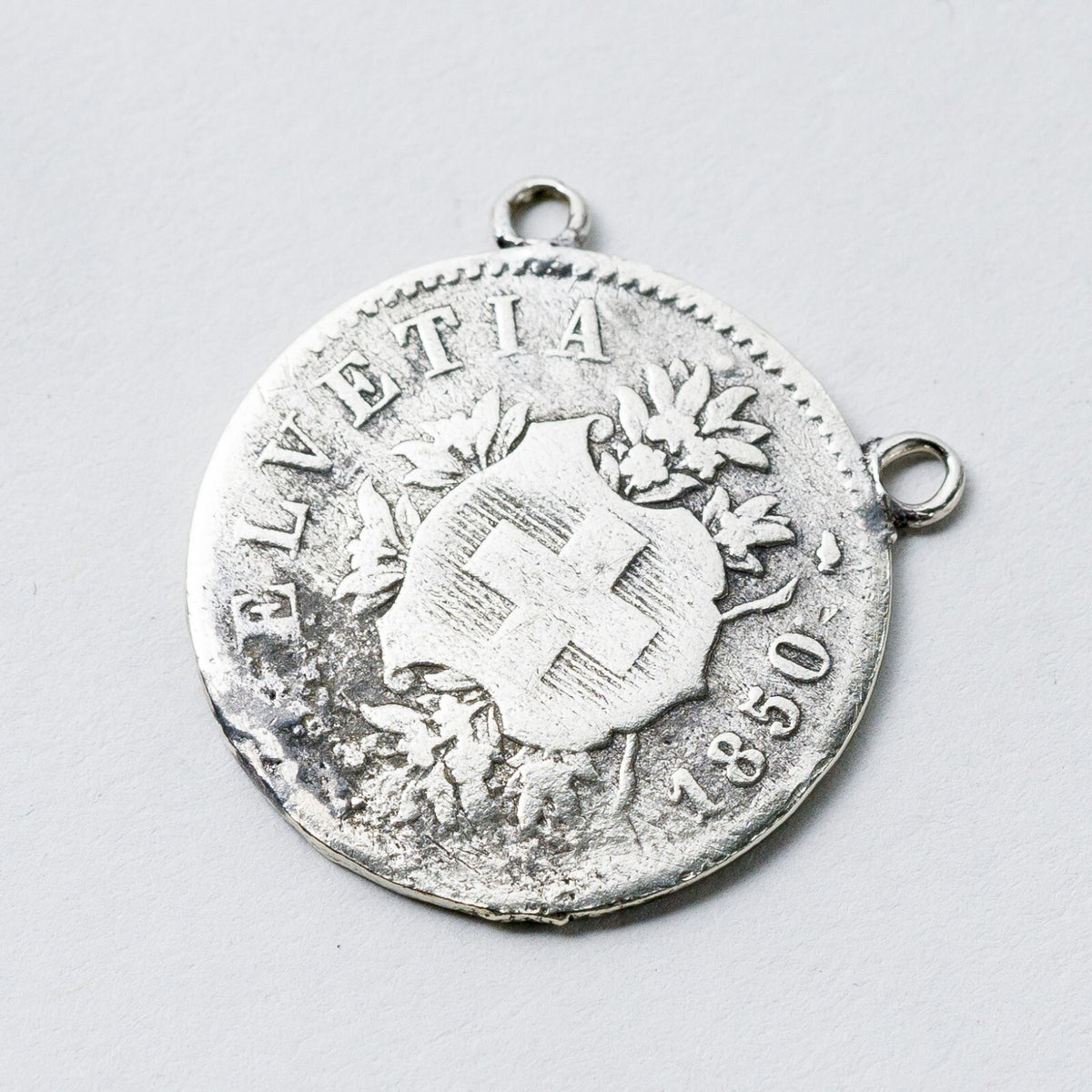 Anhänger Silber 20 Rapppen Helvetia 1850 2,2 cm 3,22 g5