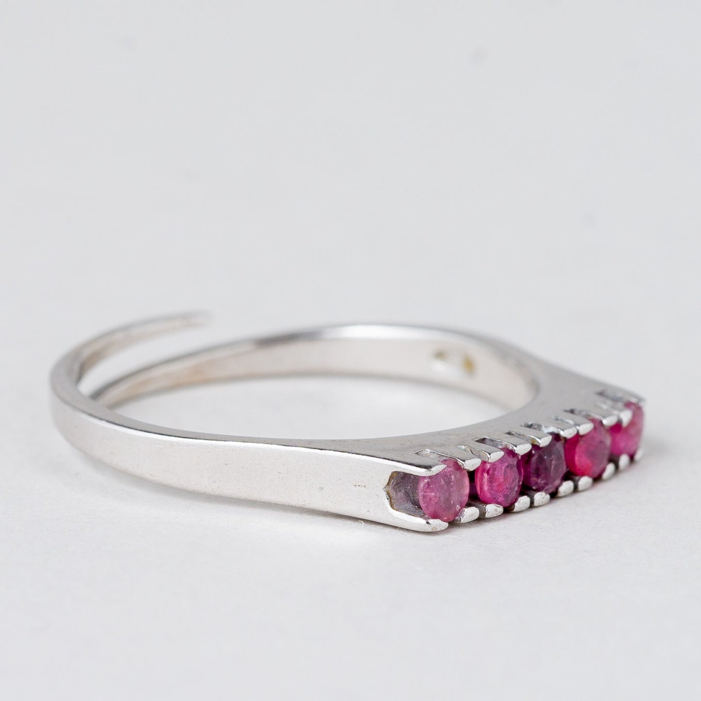 2 x Ring Blau und Rote Stein 4,61 g 835er Silber Größe flexibel ca. 602