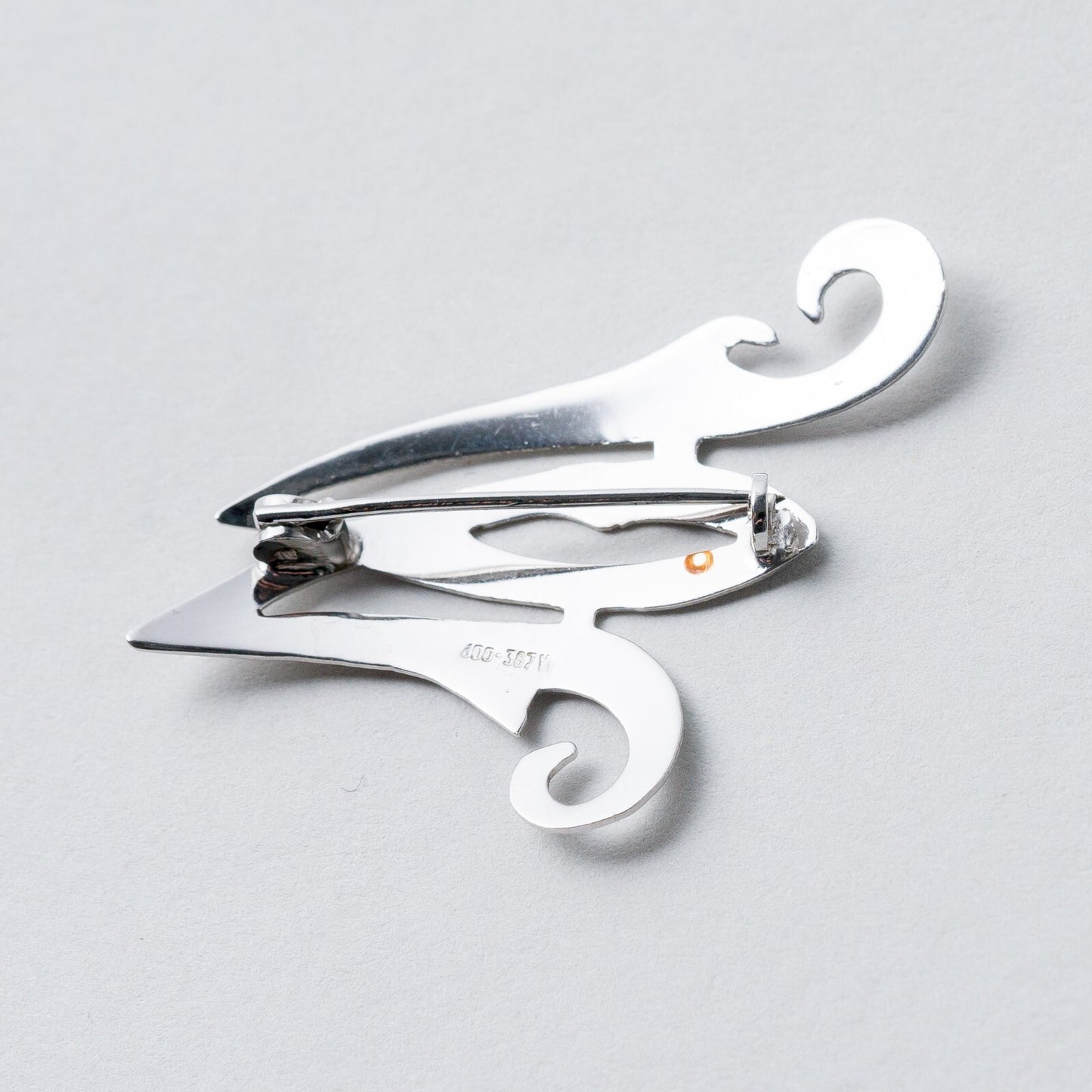 Silber Brosche Spange 800 "M" 2,5 cm 1,85 g5