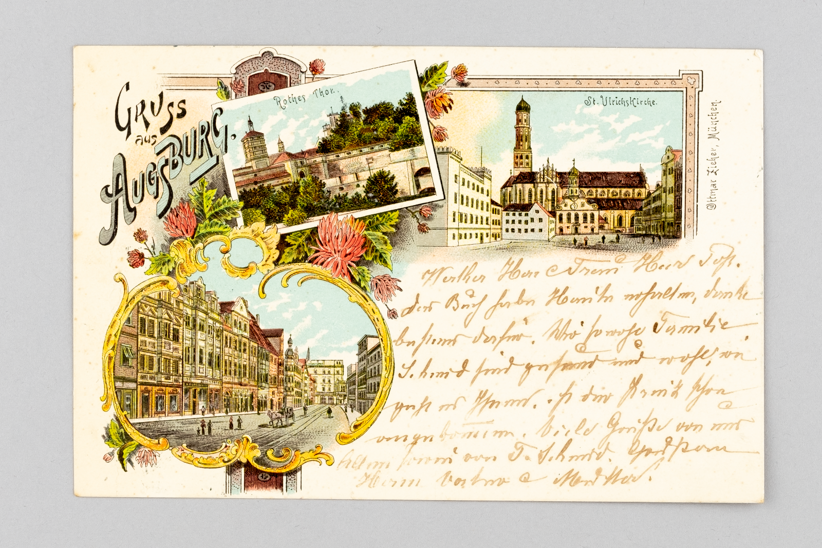 Ansichtskarte Gruss aus Augsburg Rotes Tor/ St. Ulrichs Kirche 19010
