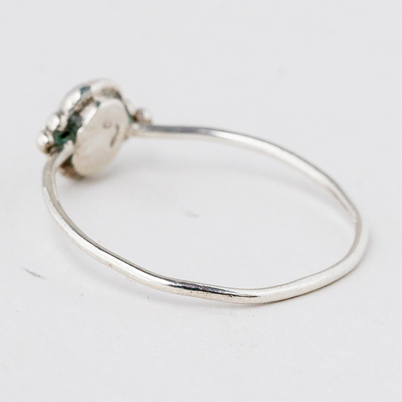 Silber Ring 57 (18,1 mm Ø) Schwarzer Stein 0,88 g4