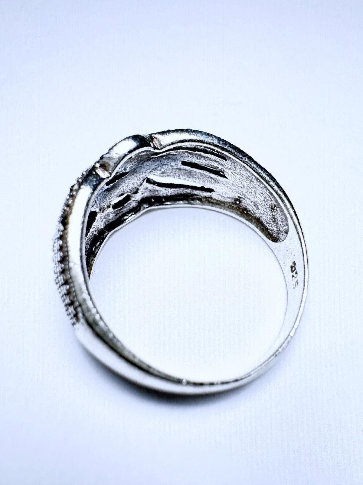 Ring 925er Silber Größe 56 schwarzer Besatz 4,77g3