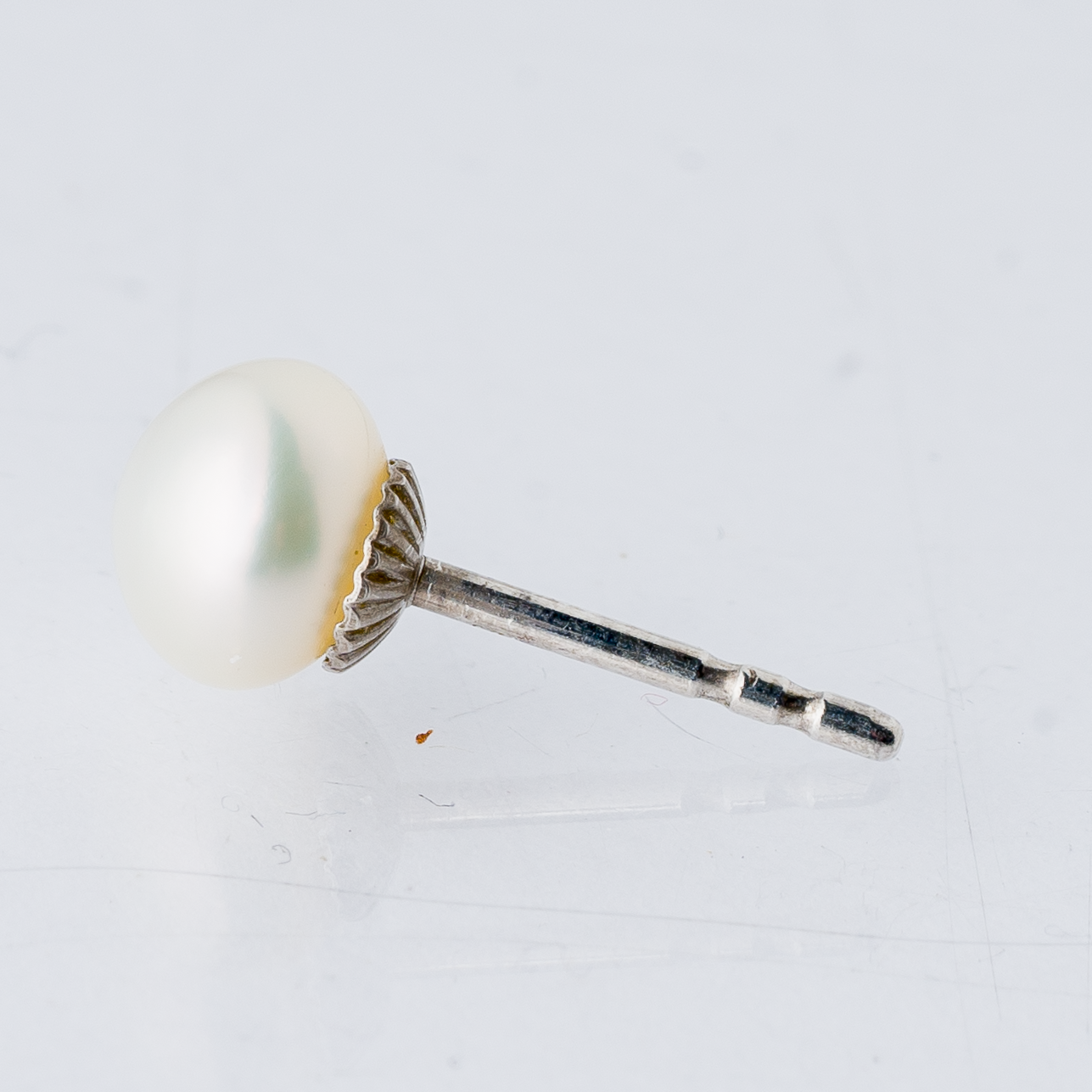 Einzelner Ohrring Ohrstecker Perle Silber 0,35 g2