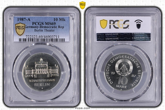 10 Mark DDR 1987 A Schauspielhaus Berlin PCGS MS69 Top Pop 20