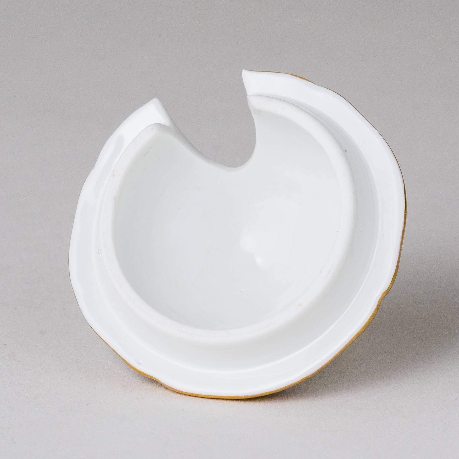 1 x Porzellan Deckel mit Aussparung für Löffel Gold Blau 6 cm4