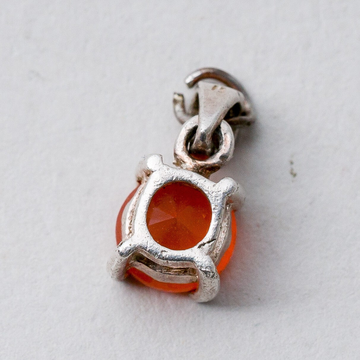 Anhänger Silber 925 Oranger Stein 1 cm 0,8 g1