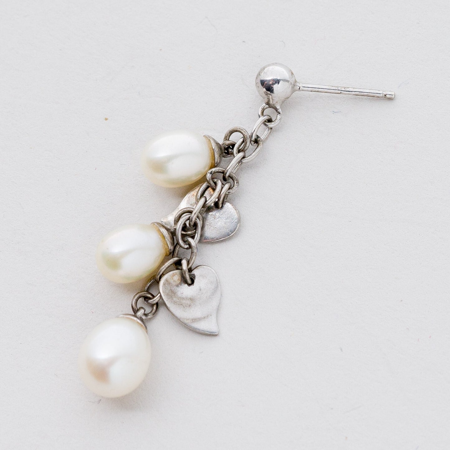 Einzelner Ohrring Hängeohrring Silber Perle 2,77 g4