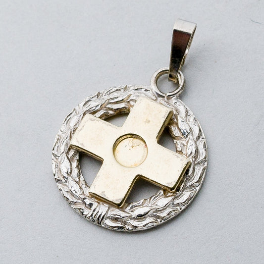 Silber Anhänger Kettenanhänger 925 Kreuz ohne Stein mit Kranz 2,07 g0
