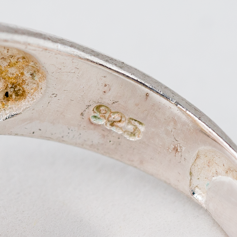 Ring mit rosa Stein 6,55 g 925er Silber flexible Größe3