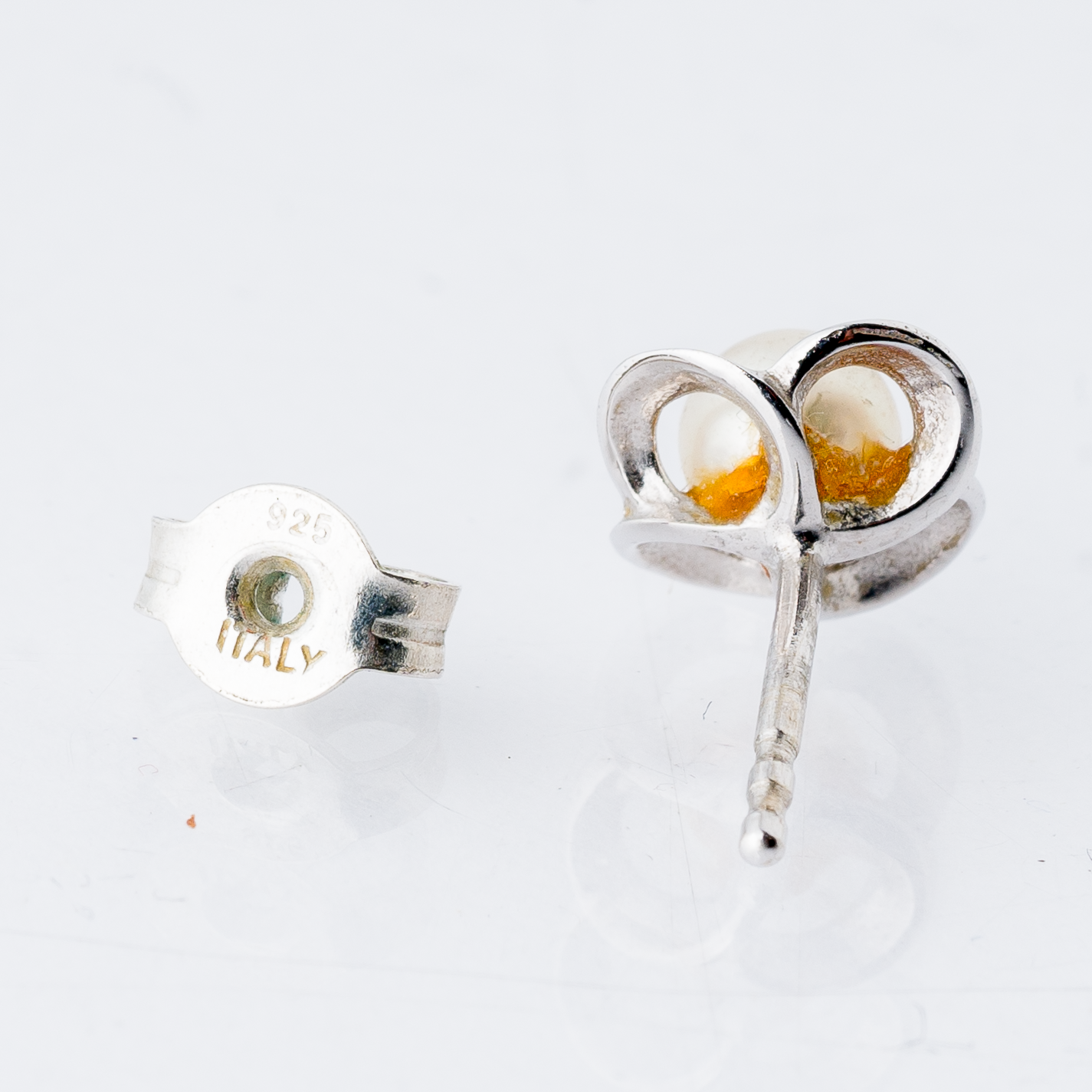 Einzelner Ohrring Ohrstecker Perle Silber 0,71 g5