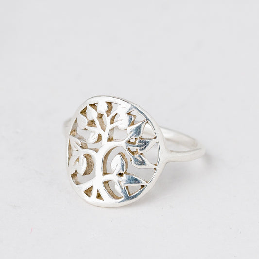 Silber Ring 54 (17,2 mm Ø) 925 Baum 2,23 g0