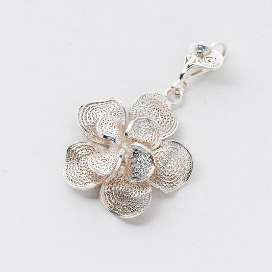 Silber Anhänger Kettenanhänger Floral Filigran 3,48 g0