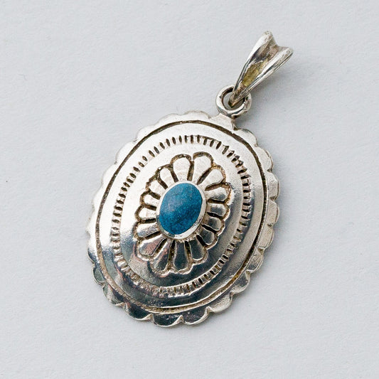 Silber Anhänger Kettenanhänger 925 Blauer Stein 2,46 g0