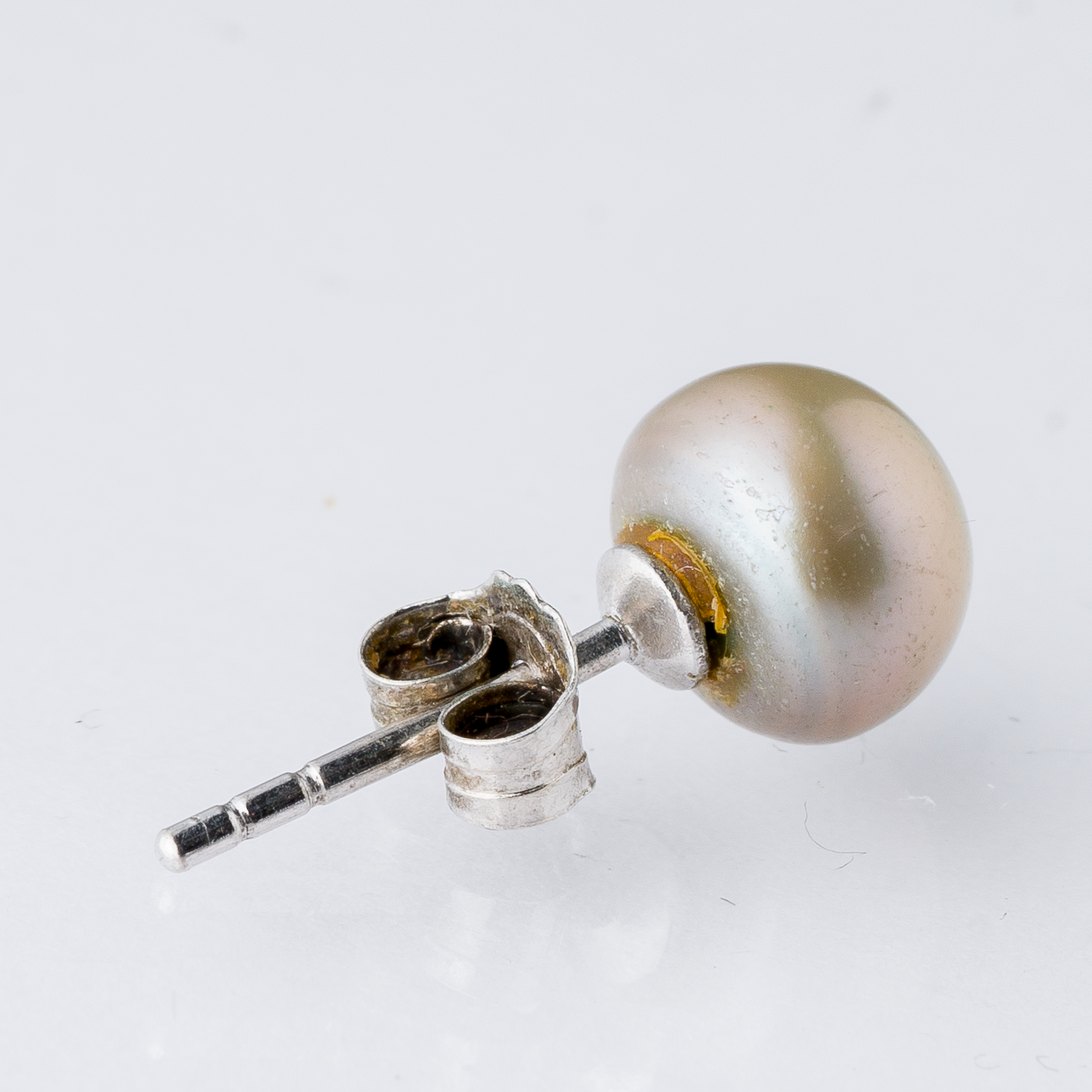 Einzelner Ohrring Ohrstecker Perle Silber 0,67 g2