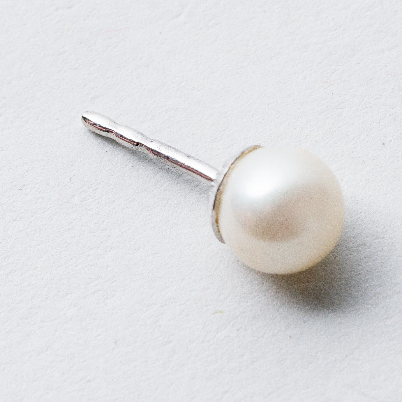 Einzelner Ohrring Ohrstecker Silber Perle 0,69 g1