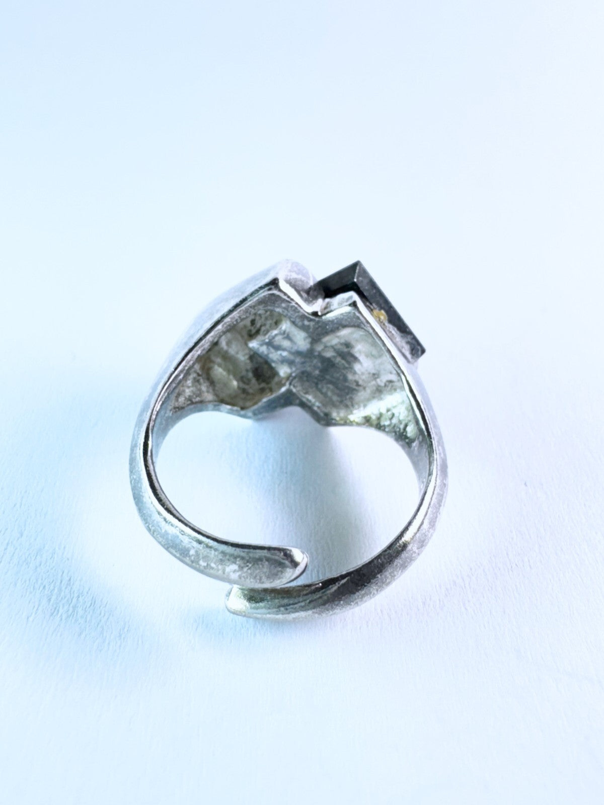 Silberring 800er Silber schwarzer Stein Größe 55 (17,5 mm Ø) 7,56 g2