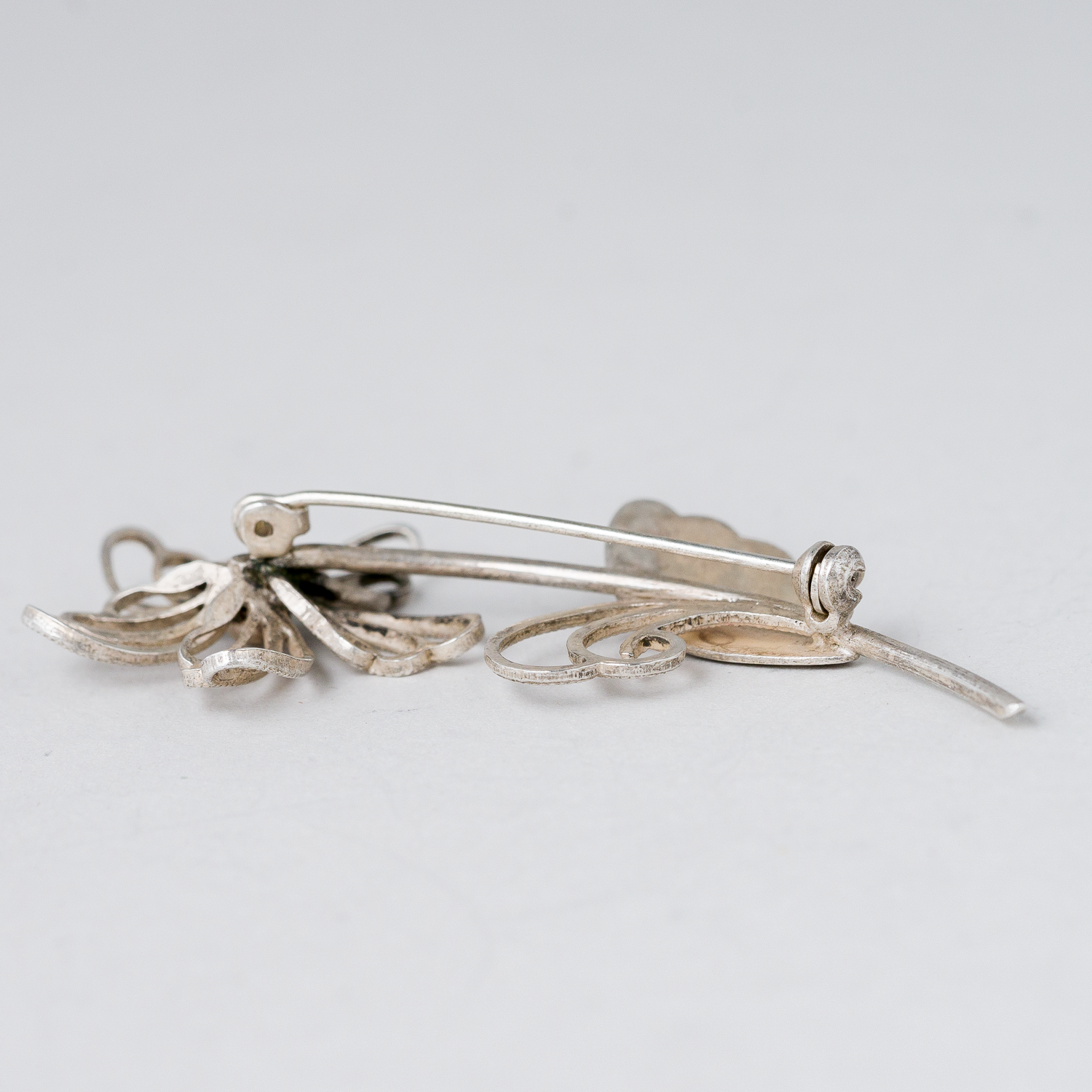 Brosche Blume 800er Silber 4,6 g 6 cm2