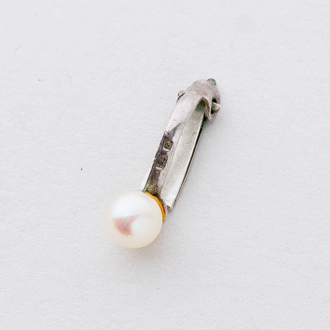 Einzelner Ohrring Clip Silber Perle 0,66 g0