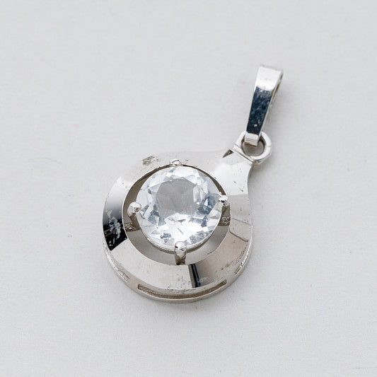 Anhänger Silber 925 Weißer Stein 2,6 cm 2,43 g0