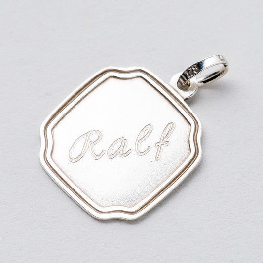 Anhänger 925 Silber Namensschild "Ralf" 2,3 cm 1,57 g0