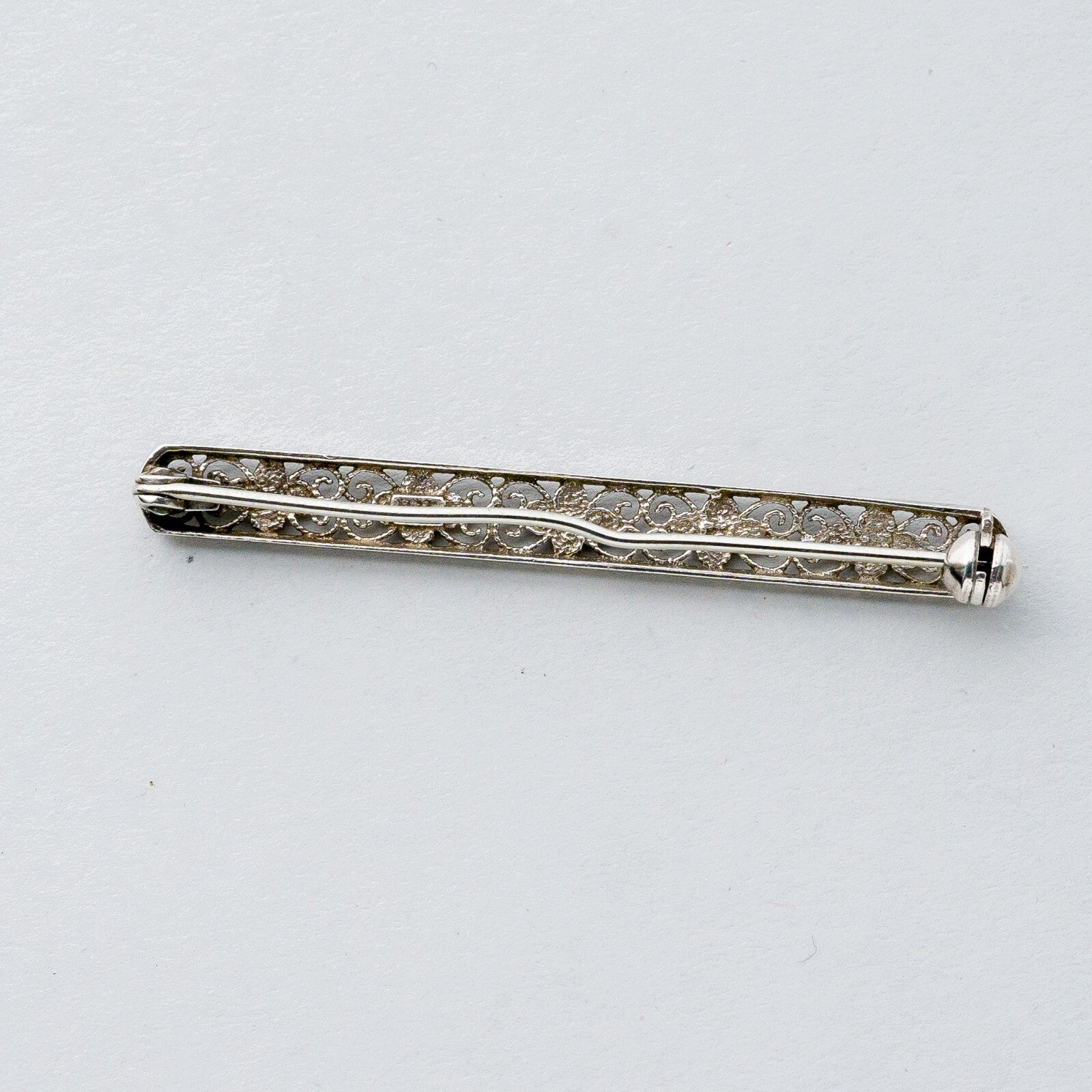 Silber Brosche Spange 835 Floral Filigran 2 g6